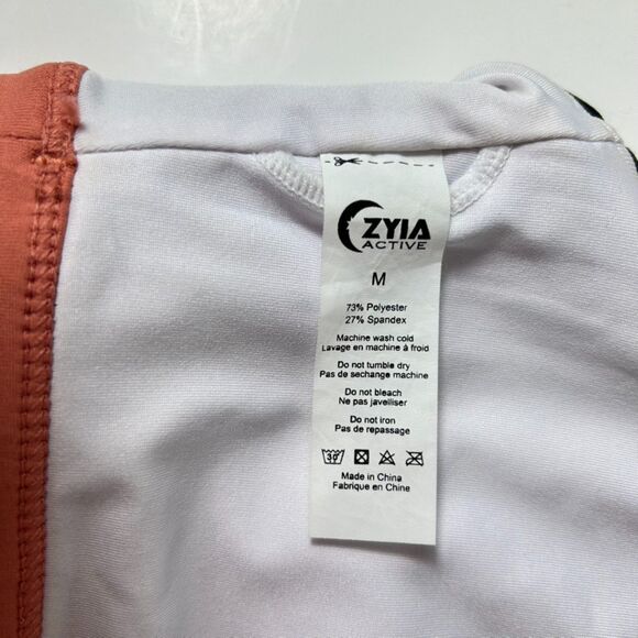 Zyia Active Light N Tight Orange Black Colorblock Strappy Sports Bra Size M - Picture 6 of 11